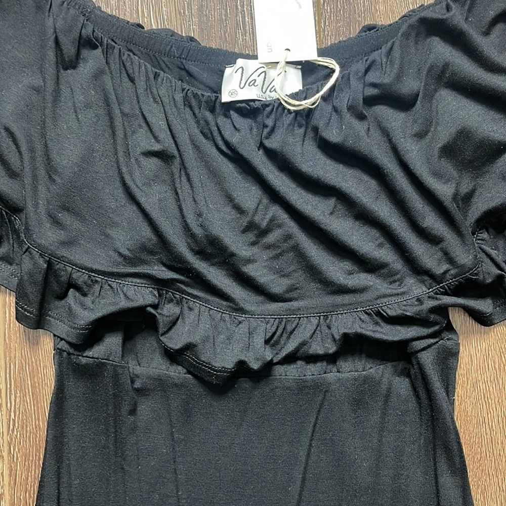 Joy Han Va Va Off Shoulder Long Sleeve Ruffle Dress XS - Picture 8 of 11